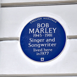 London, Chelsea, English Heritage, Blue Plaque, Bob Marley