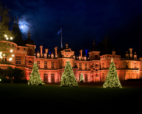 Waddesdon lit for Christmas, #christmas lights #waddesdon manor, Rothschilds, buckinghamshire, holiday display