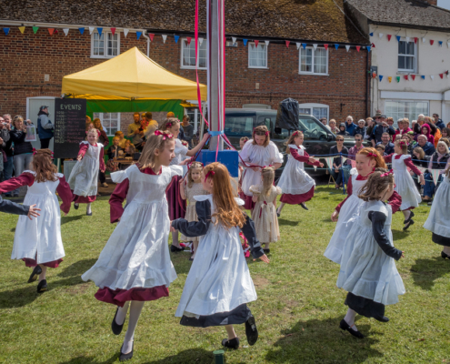 Little Girls Maypole Dancing at the Downton Cuckoo Fair