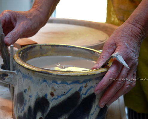 working hands, lou simonds, potter's tools, artists of Scilly, Scilly artists