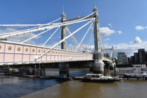 Albert Bridge, London, Chelsea,Riverside walk, Benedict Arnold.