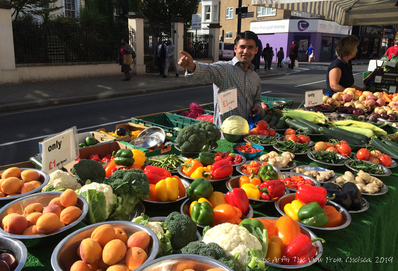 London after lockdown, fruit and vegetable seller, local london market, North End Road