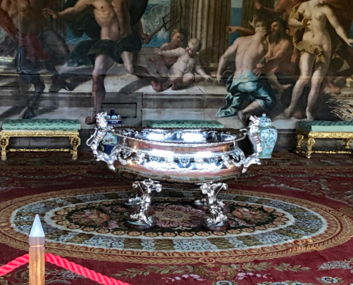 Wine cooler, solid silver, Heaven Room, Burghley House in Stamford