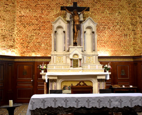Altar of brick built church