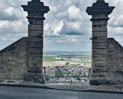 View through an entry of Laon ramparts